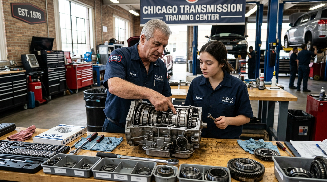 Transmission fluid service at Chicago Transmission - free towing included