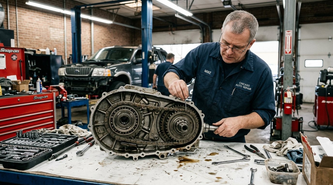 Transfer Case Rebuild Chicago symptoms checked on a vehicle in Chicago