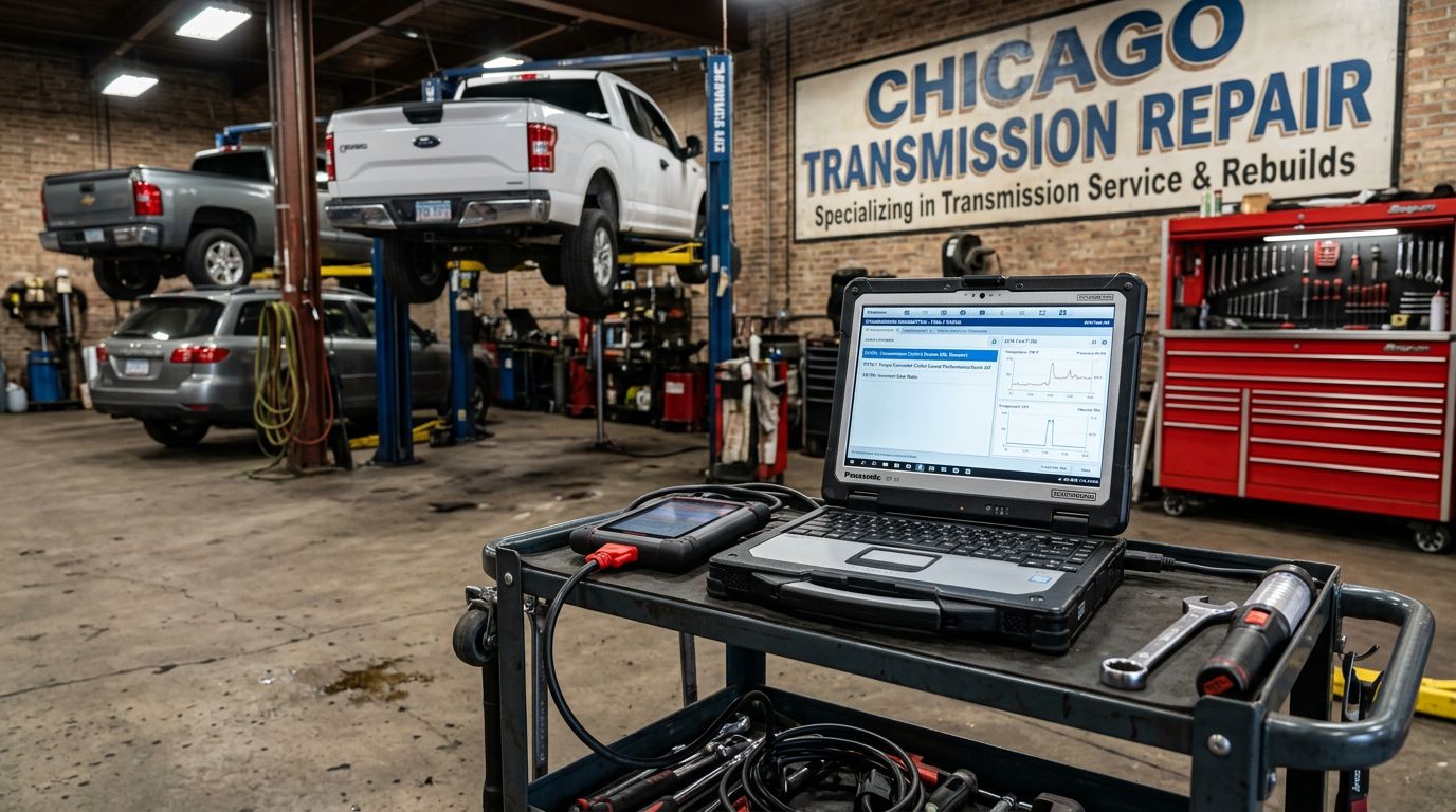 Transmission diagnostic equipment inside Chicago Transmission
