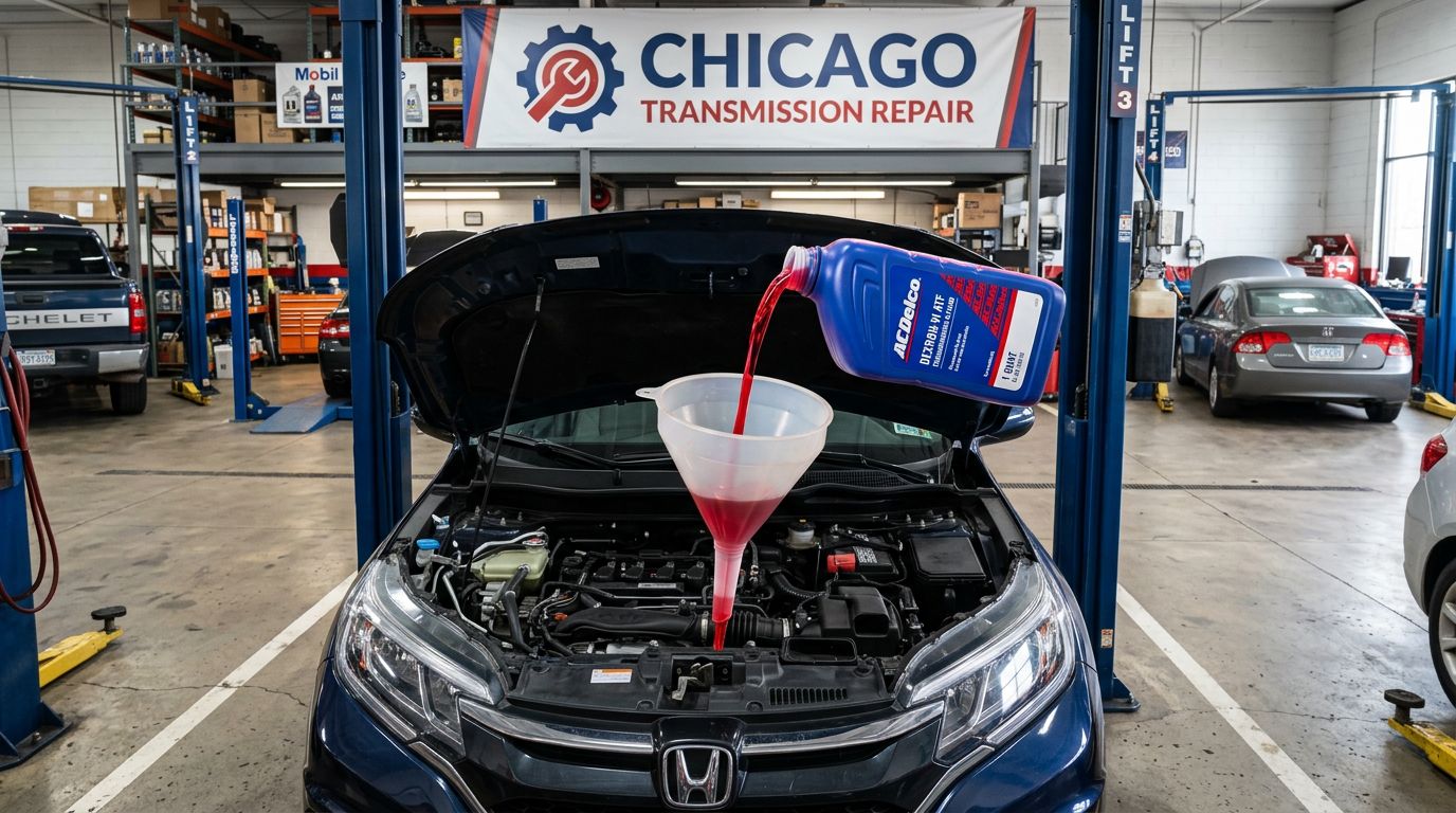 Transmission fluid change and inspection at Chicago Transmission