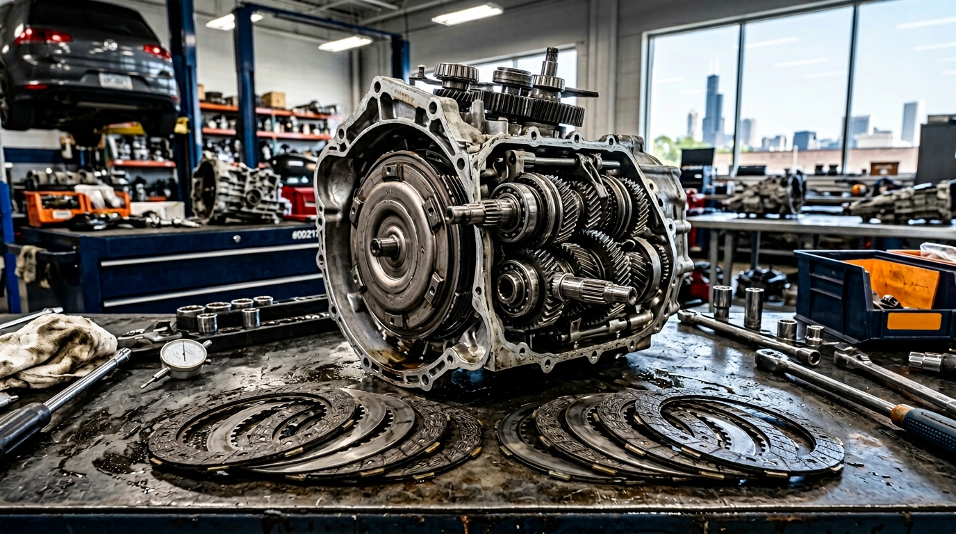 Transmission shop interior - p0715 service Chicago North Side